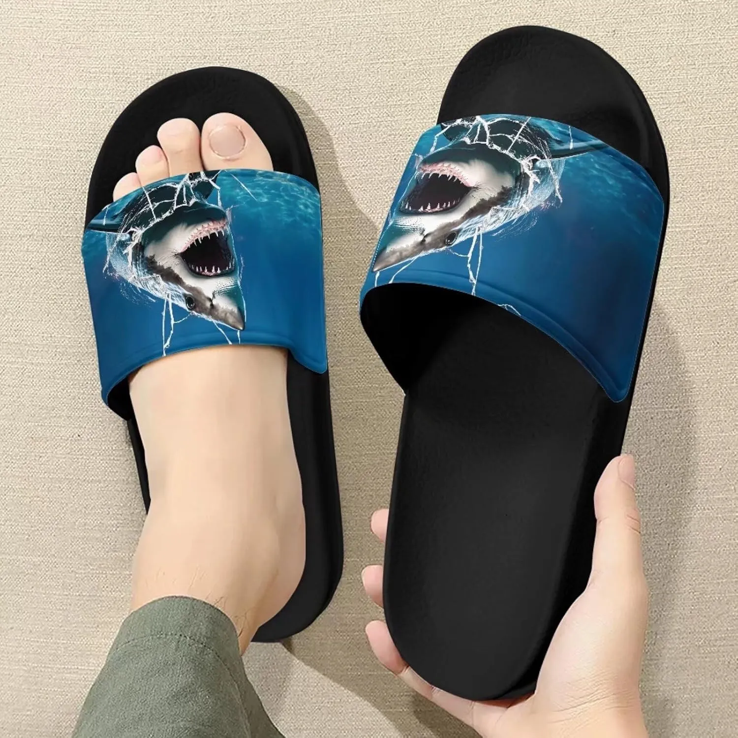 Slippers for Women and Men, Pillow House Slippers Shower Shoes Indoor Slides Bathroom Sandals