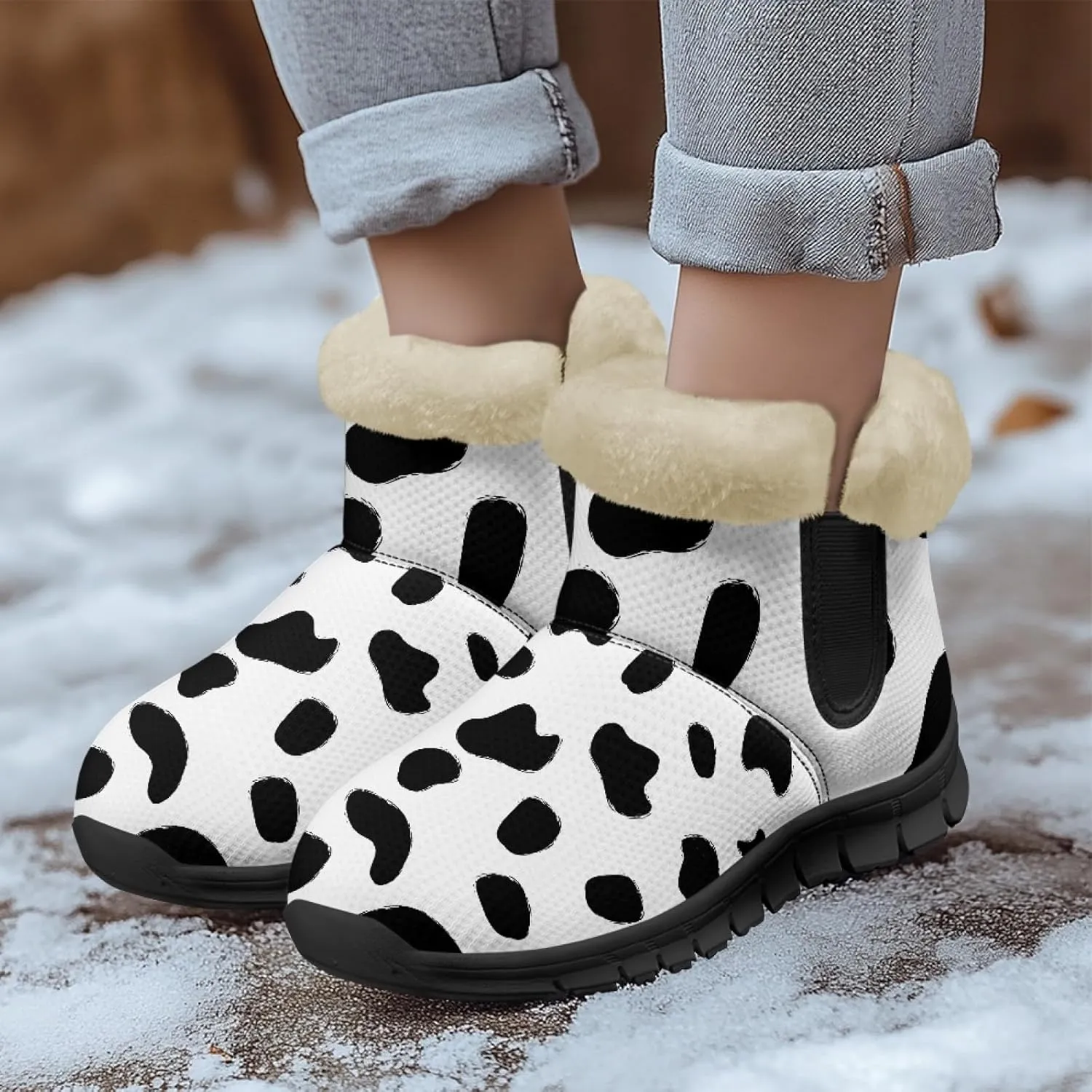 Snow Boots for Women -Fashion Winter Warm Snow Boots Anti-Slip outdoor Furry bootie for men women
