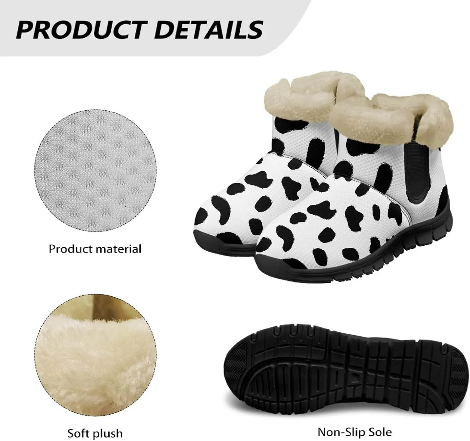 Snow Boots for Women -Fashion Winter Warm Snow Boots Anti-Slip outdoor Furry bootie for men women