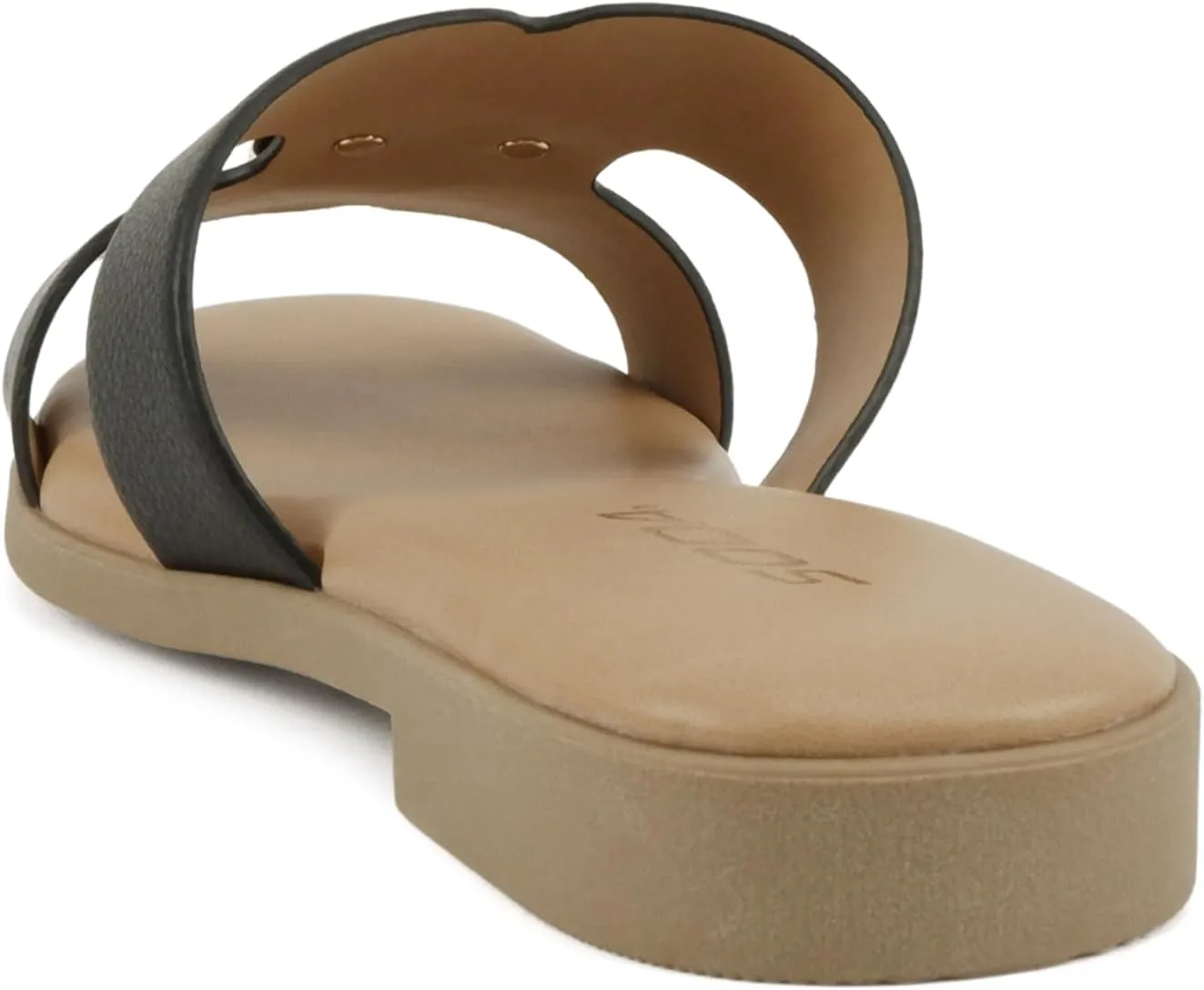 Soda “Flash” ~ Women Square Toe Ornamented H-Band Slip-On Sandals