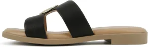 Soda “Flash” ~ Women Square Toe Ornamented H-Band Slip-On Sandals