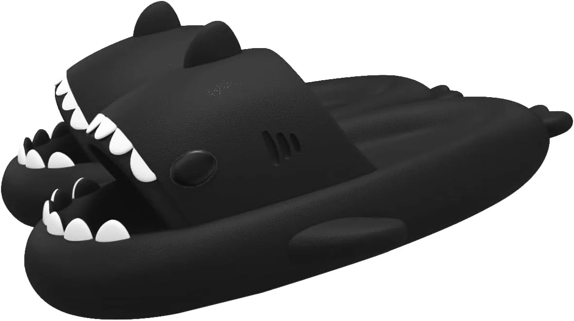 Soofylia Shark Slides - Adult Women Men Unisex Shark Slide Beach Sandals - Cloud Pillow House Slipper Non-Slip Spa Shower Shoes