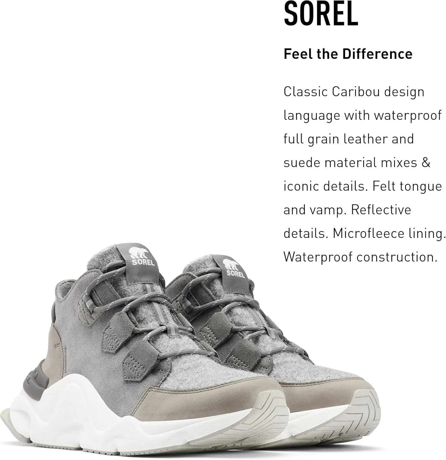 Sorel Women's Kinetic Rngd Caribou Boot — Waterproof Leather Winter Boots