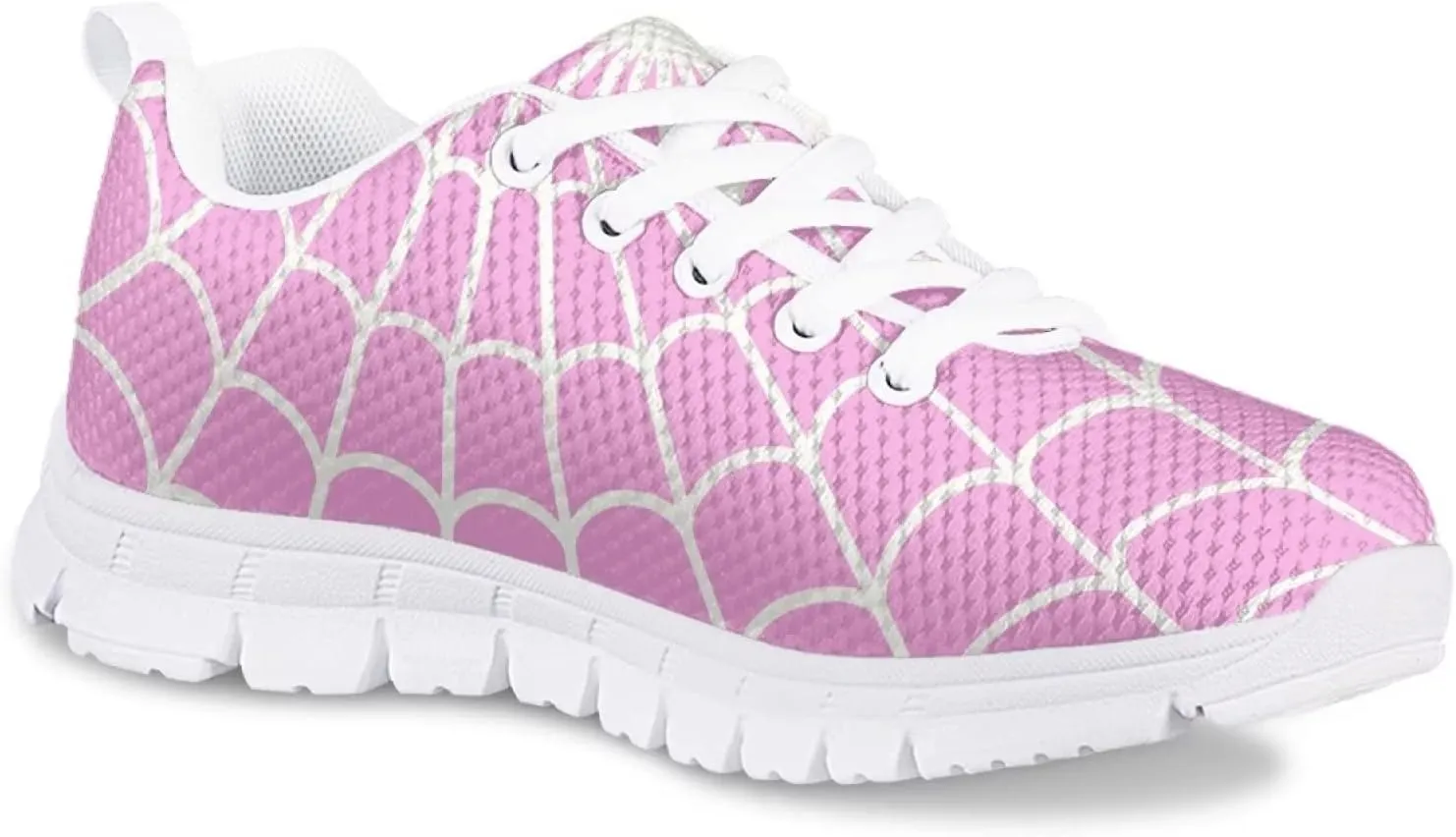Spider Web Print Kids Casual Tennis Shoes for Girls Boys School Dance Running Tennis Shoes Lace Up Lightweight Walking Athletic Sneakers