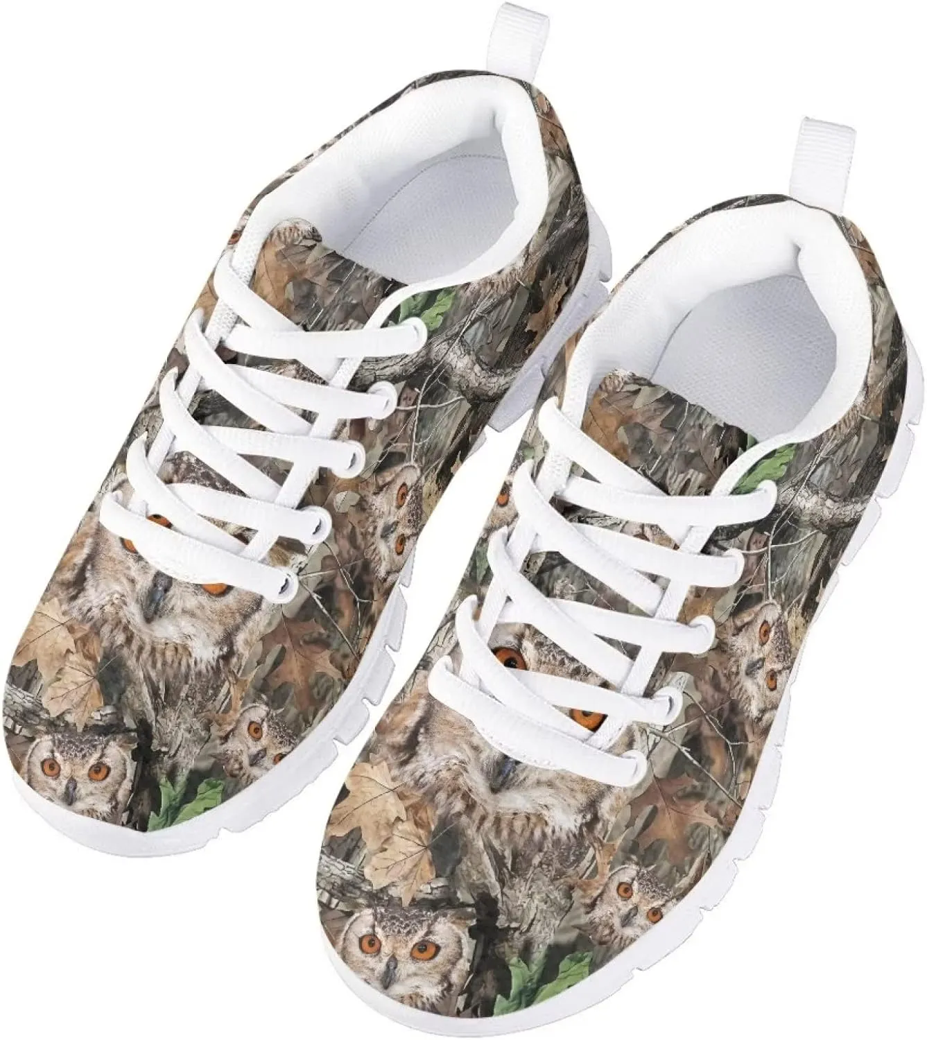 Stylish Print Tennis Shoes for Girls Breathable Mesh Nonslip Lightweight Soft Lace Up Athletic Sneakers