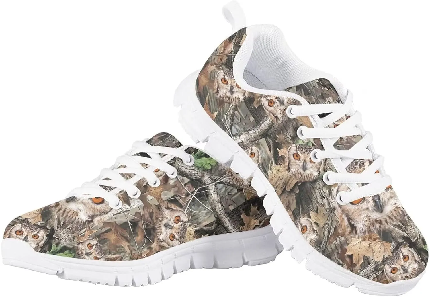 Stylish Print Tennis Shoes for Girls Breathable Mesh Nonslip Lightweight Soft Lace Up Athletic Sneakers
