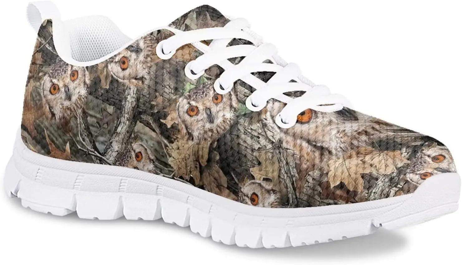 Stylish Print Tennis Shoes for Girls Breathable Mesh Nonslip Lightweight Soft Lace Up Athletic Sneakers