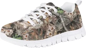 Stylish Print Tennis Shoes for Girls Breathable Mesh Nonslip Lightweight Soft Lace Up Athletic Sneakers
