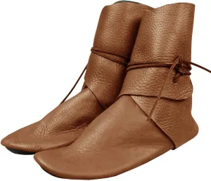 Syktkmx Mens Renaissance Boots Slip on Lace Up Medieval Cosplay Western Pirate Viking Tied Halloween Cuff Shoes