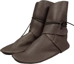 Syktkmx Mens Renaissance Boots Slip on Lace Up Medieval Cosplay Western Pirate Viking Tied Halloween Cuff Shoes
