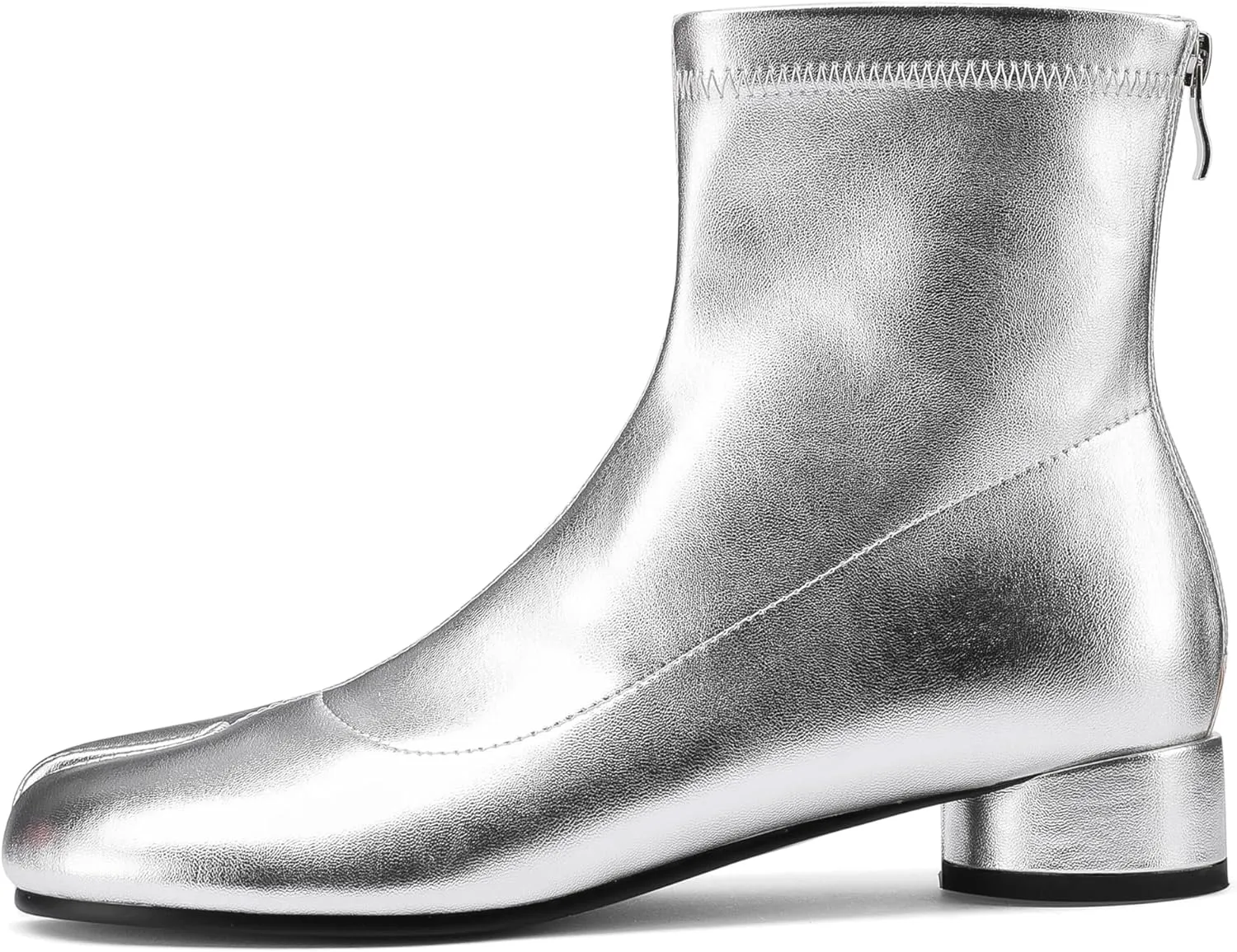 Tabi Boots Split Toe Ankle Boots for Women Japanese Ninja Shoes Low Heel Block Heels Booties Artificial Leather Boots