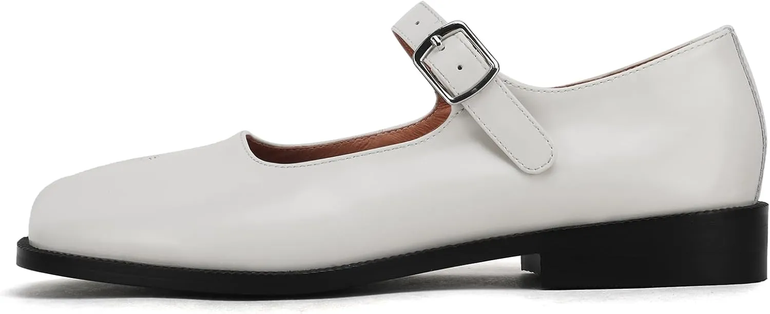 Tabi Mary Jane Shoes Women Split Toe Low Heel with Ankle Buckle Strap Flats Shoes for Women