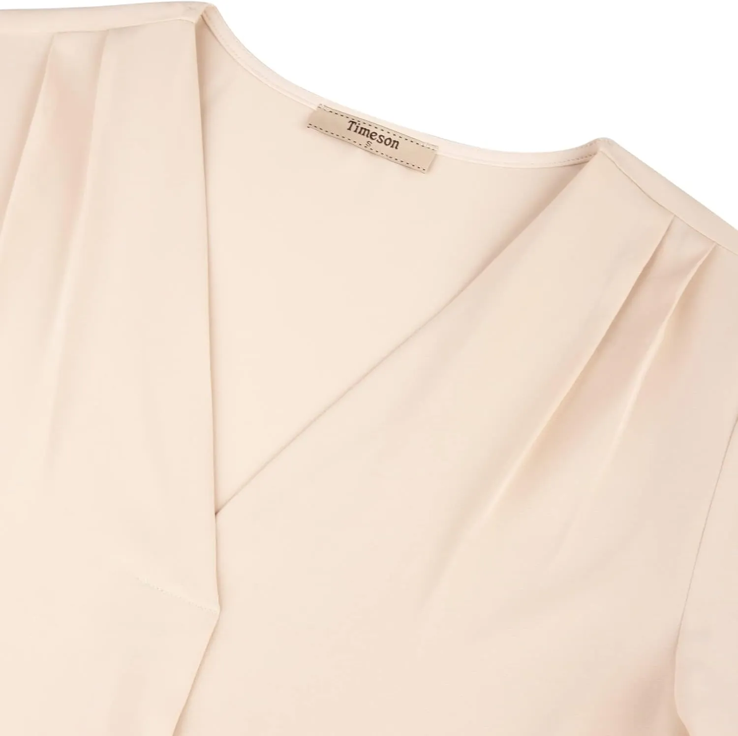 Timeson Women's V Neck Chiffon Blouse Ruffle Sleeve Ladies Work Shirts
