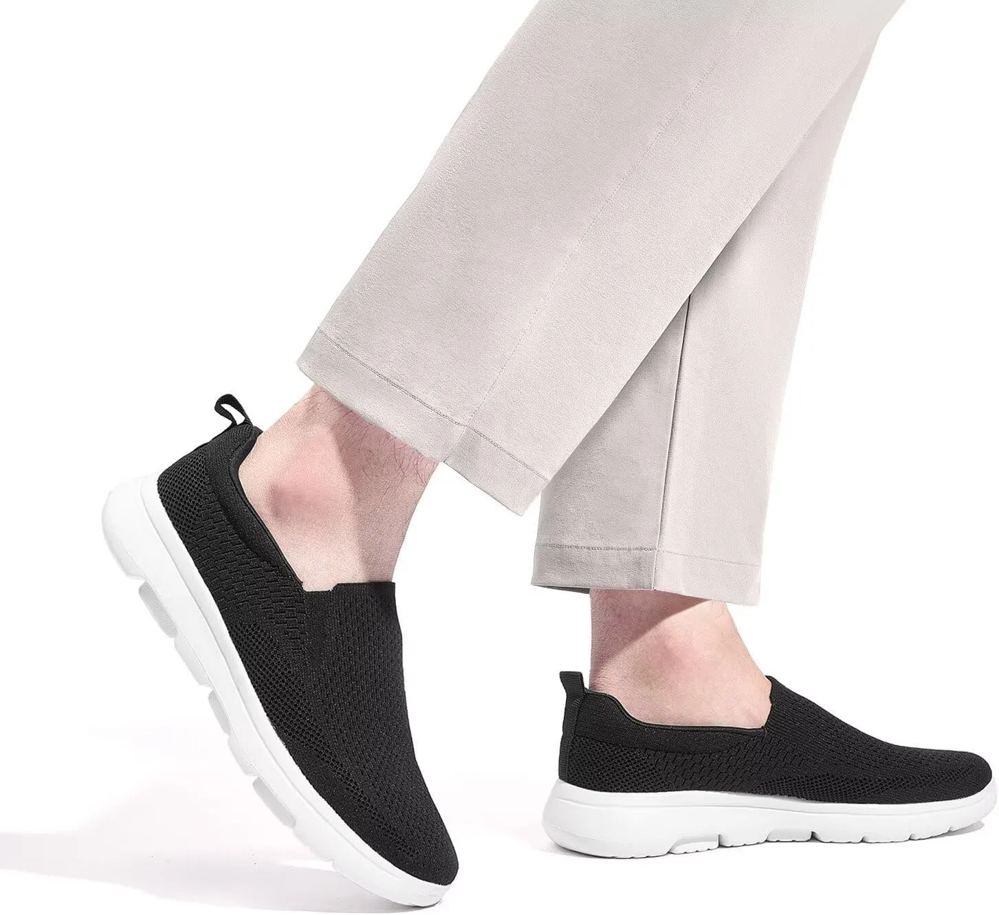TIOSEBON Men's Mesh Slip On Walking Shoes Loafers-Work Drving Tennis Shoes