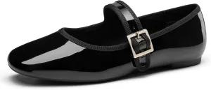 Trary Women's Ballet Flats,Square Toe Velvet Mary Jane Shoes Women,Comfortable Dress Shoes for Women Dressy