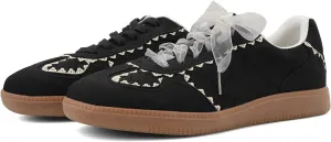 UBWDU Lace Fashion Ballet Sneakers for Women 2025 – Trendy Cute Crochet Ribbon Lace-Up Casual Spring Shoes