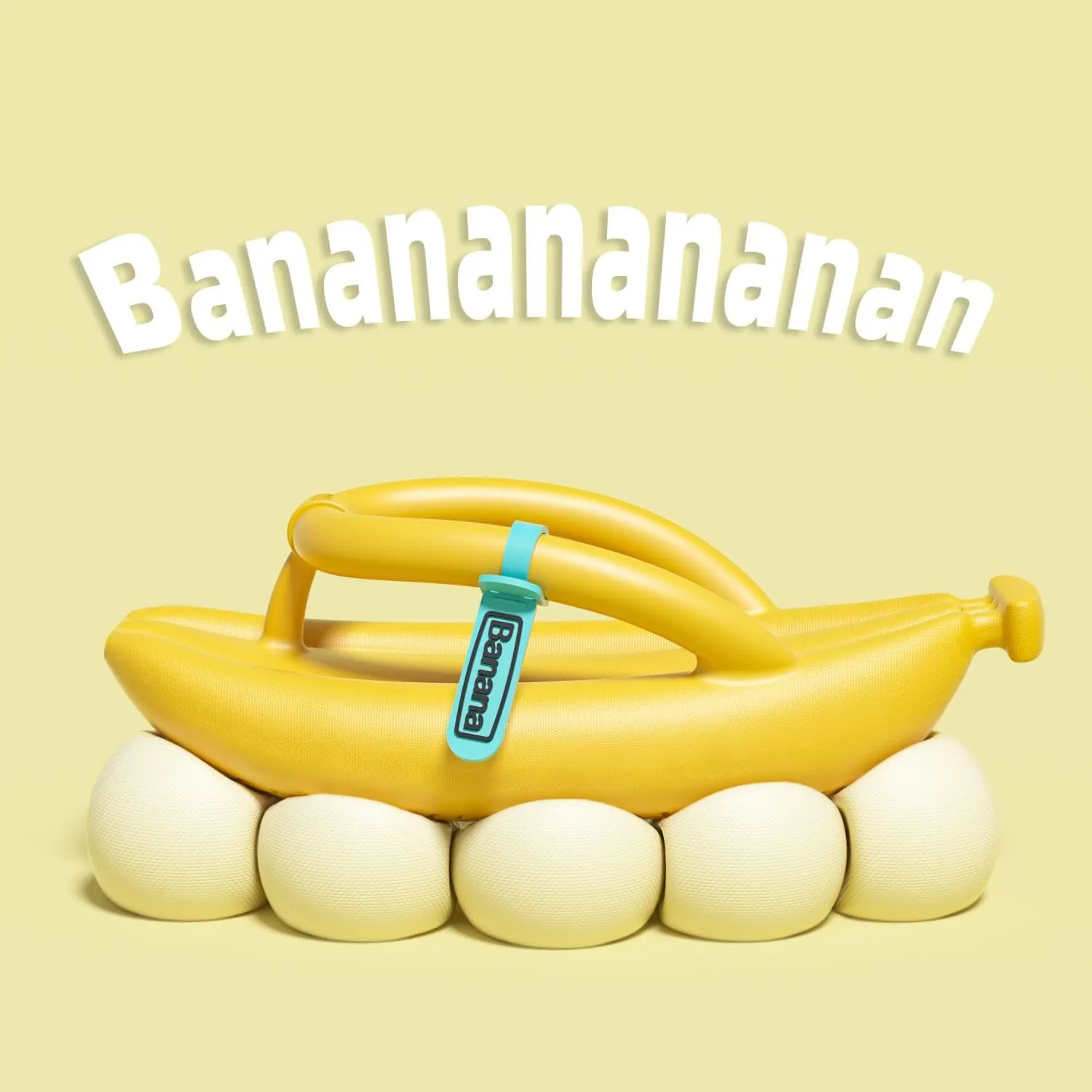 Unisex Banana Flip Flops for Women Men Cloud Slides Sandals Pillow Non Slip Slippers Bathroom Shower Slippers Shoes