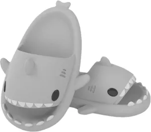 Unisex Shark Slides Pillow Thick-Soled Cute Cartoon Open Toe Sandals Lightweight Comfort Non-Slip Shower Beach Slippers