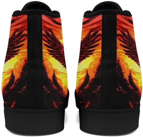 Unisex Skull High Tops for Women Cool Design Black Canvas Shoes Classic Lace Up Fashion Sneakers Streetwear