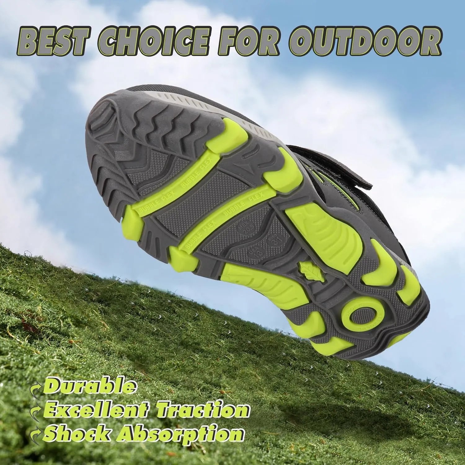 UOVO Boys Shoes Water Resistant Hiking Boots Kids Outdoor Walking Shoes Non Slip Ankle Athletic Sneaker Anti Collision Size 9.5 Toddler to 4.5 Big Kids