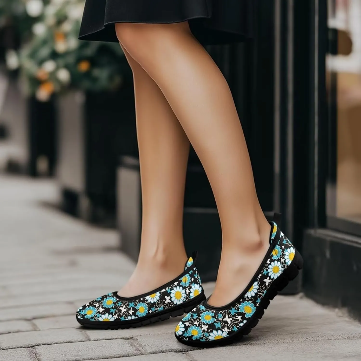 Various Floral Print Women's Flats Round Toe Ballet Loafers Lightweight Mesh Breathable Casual Sneakers Work & Travel