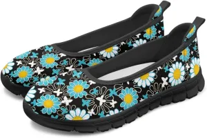 Various Floral Print Women's Flats Round Toe Ballet Loafers Lightweight Mesh Breathable Casual Sneakers Work & Travel
