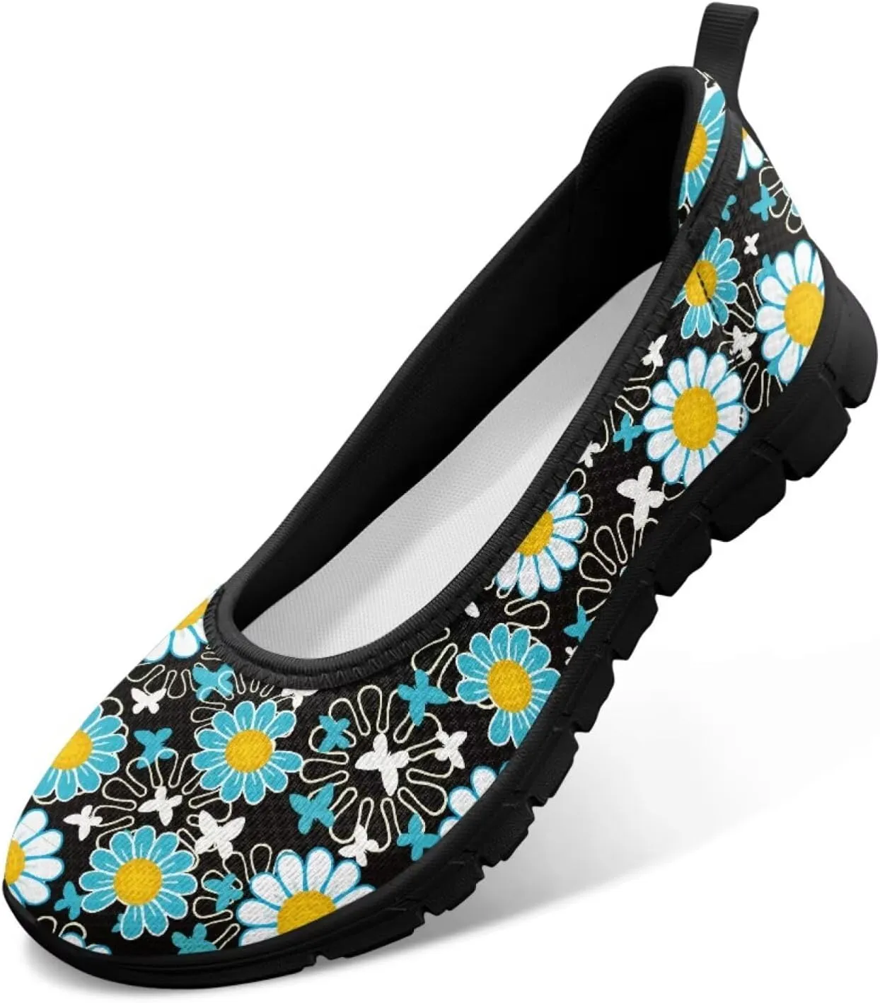 Various Floral Print Women's Flats Round Toe Ballet Loafers Lightweight Mesh Breathable Casual Sneakers Work & Travel
