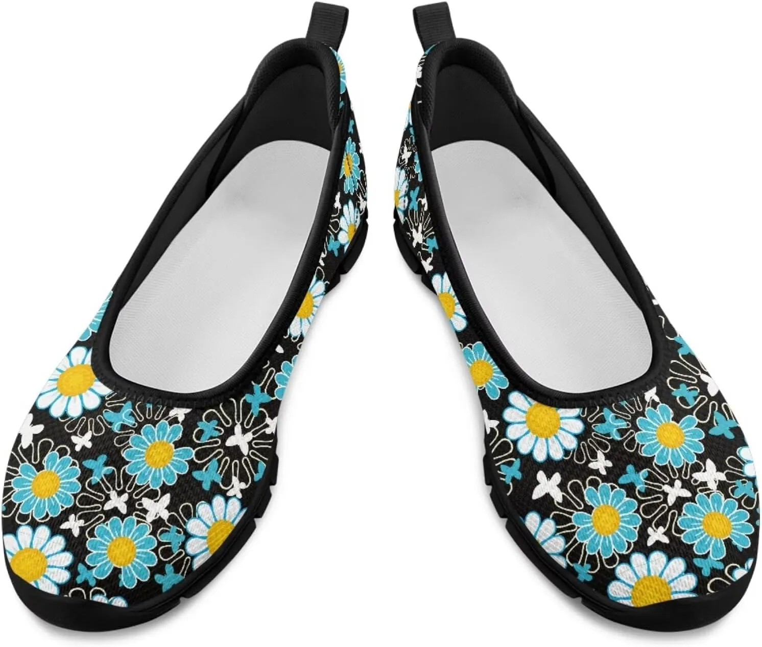 Various Floral Print Women's Flats Round Toe Ballet Loafers Lightweight Mesh Breathable Casual Sneakers Work & Travel
