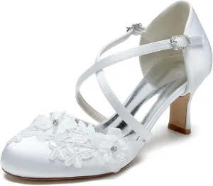 Vintage Wedding Sandals Embroidery Lace Pumps