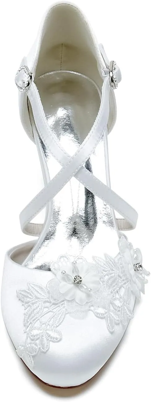 Vintage Wedding Sandals Embroidery Lace Pumps