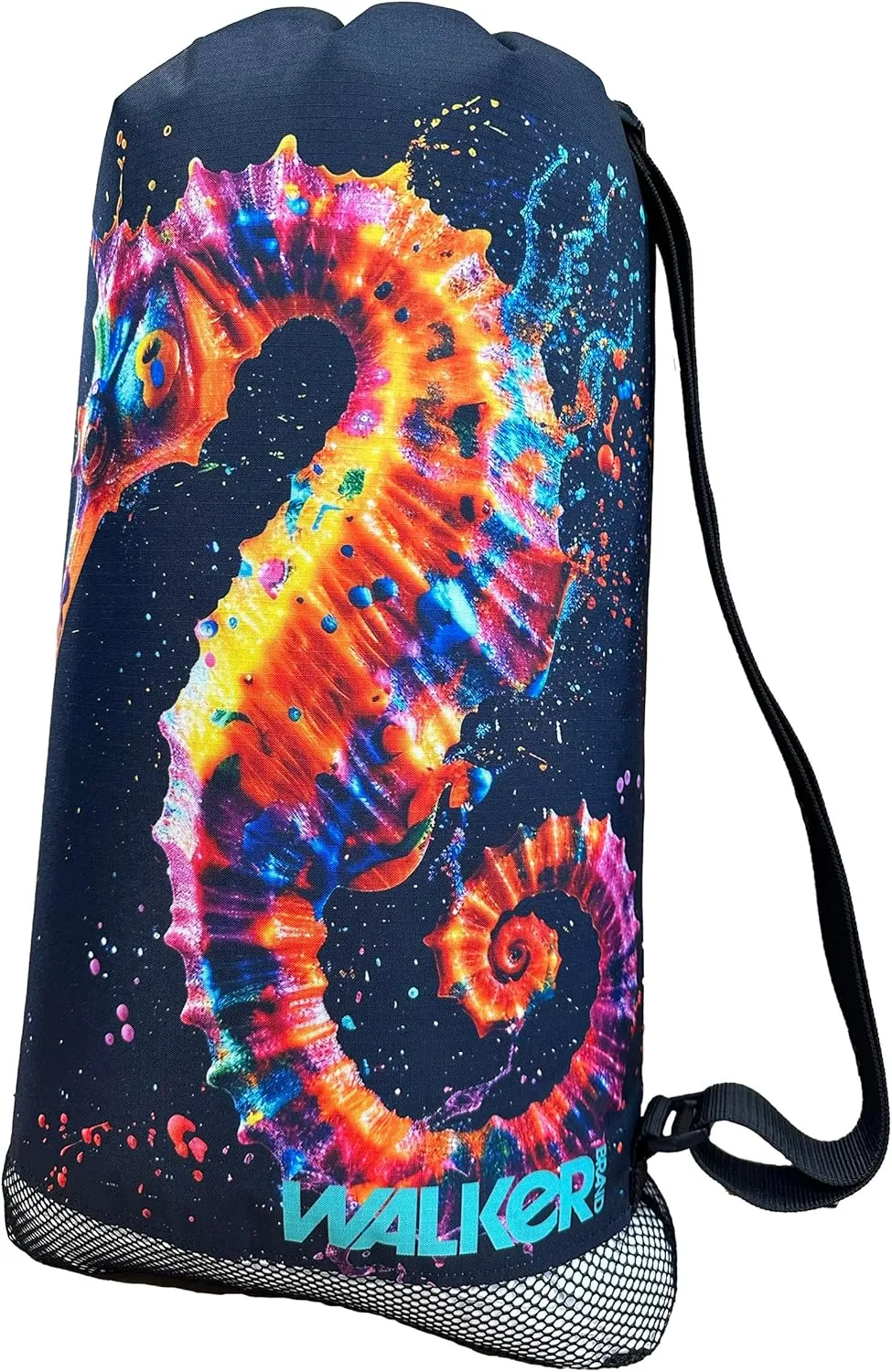 Walker Beach Mesh Net Travel Boat Bag for Snorkeling, Dive, and Swim Gear – USA Made (Seahorse)
