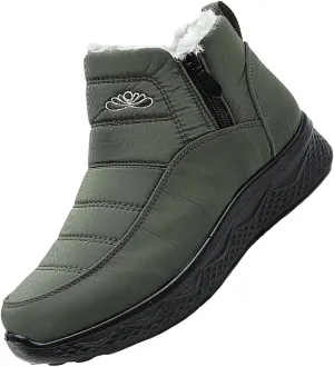 Waterproof Boots for Women Anti-Slip Mid-Calf Snow Boots Warm Outdoor Comfortable Hiking Booties