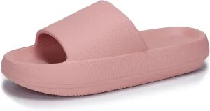 welltree Slides for Women Men Pillow Slippers Non-Slip Bathroom Shower Sandals Soft Thick Sole Indoor and Outdoor Slides