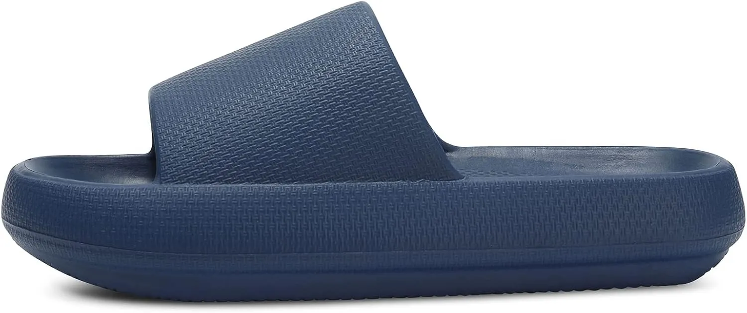 welltree Slides for Women Men Pillow Slippers Non-Slip Bathroom Shower Sandals Soft Thick Sole Indoor and Outdoor Slides