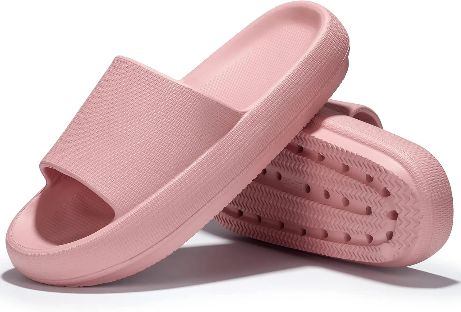 welltree Slides for Women Men Pillow Slippers Non-Slip Bathroom Shower Sandals Soft Thick Sole Indoor and Outdoor Slides