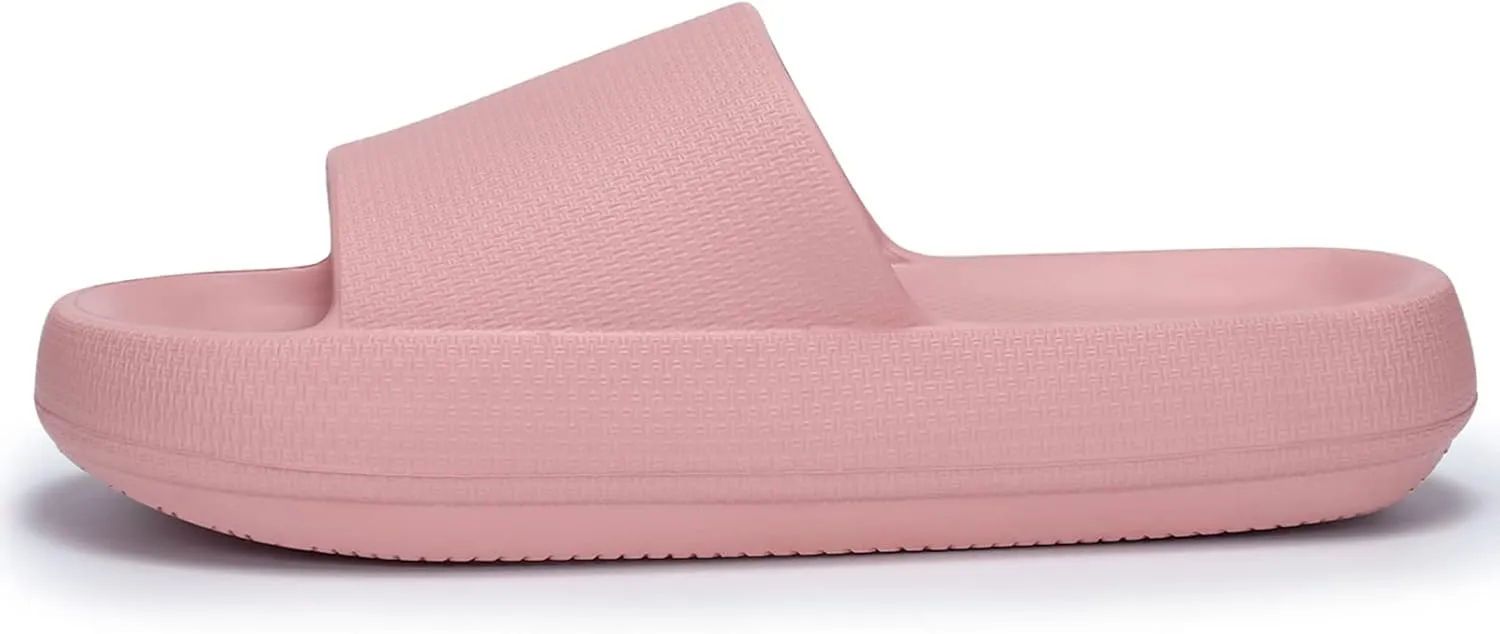 welltree Slides for Women Men Pillow Slippers Non-Slip Bathroom Shower Sandals Soft Thick Sole Indoor and Outdoor Slides