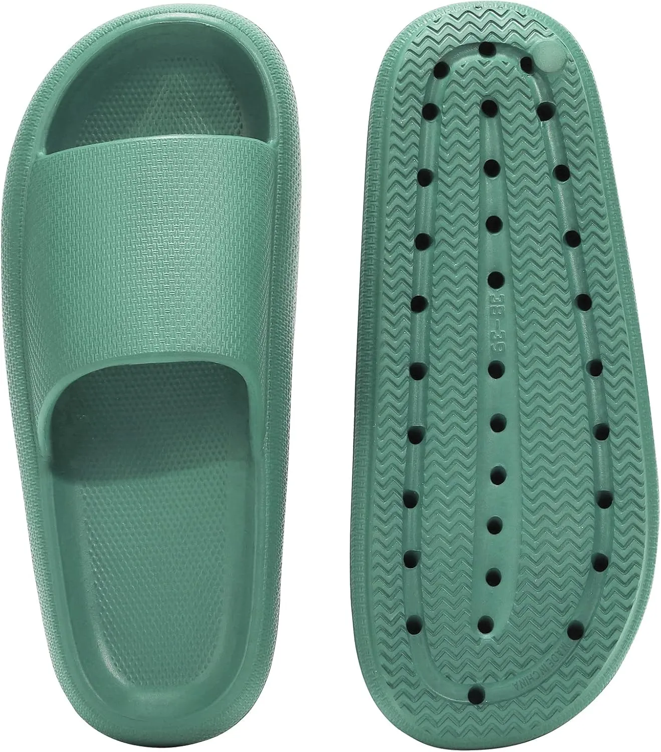welltree Slides for Women Men Pillow Slippers Non-Slip Bathroom Shower Sandals Soft Thick Sole Indoor and Outdoor Slides
