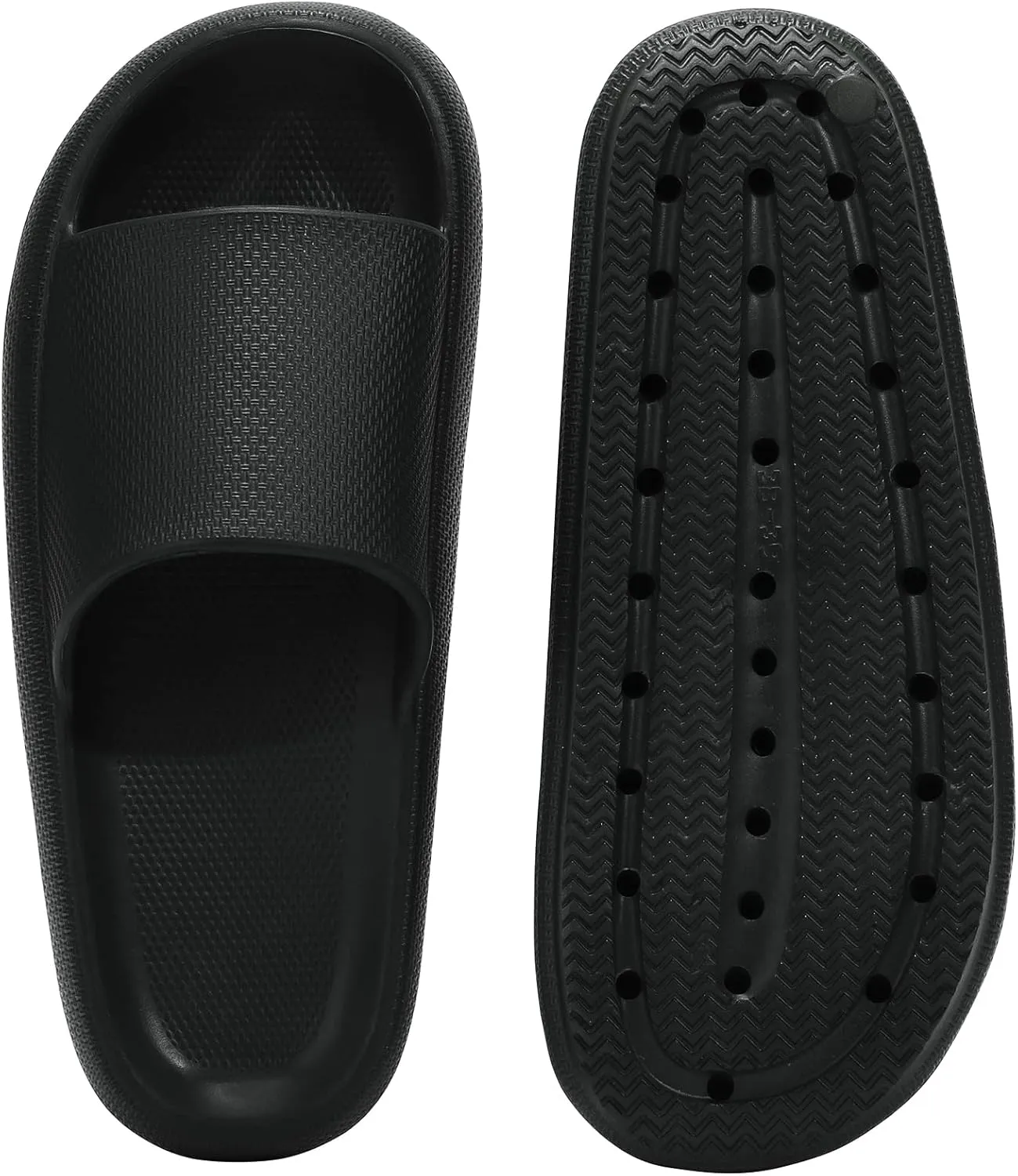 welltree Slides for Women Men Pillow Slippers Non-Slip Bathroom Shower Sandals Soft Thick Sole Indoor and Outdoor Slides