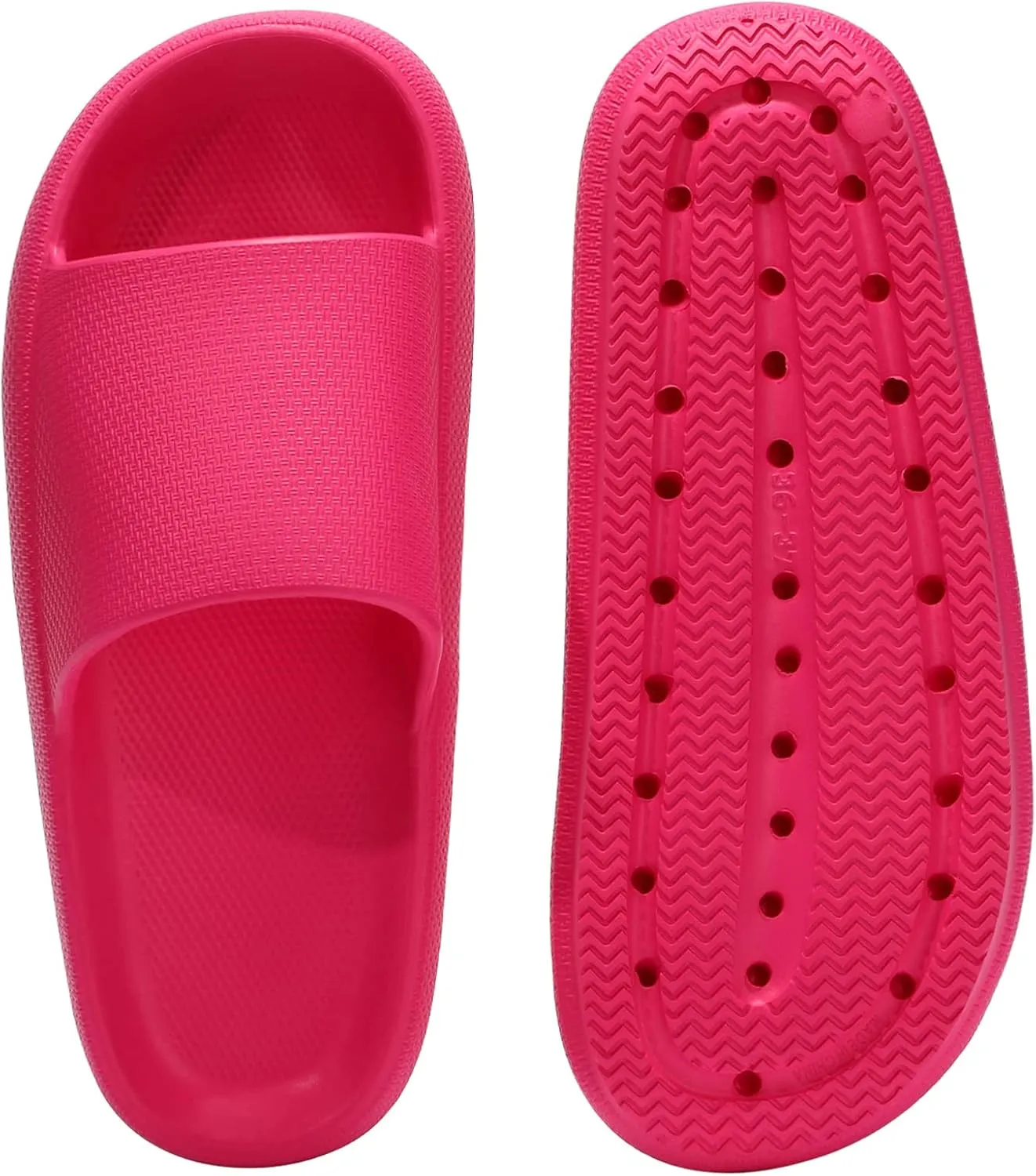 welltree Slides for Women Men Pillow Slippers Non-Slip Bathroom Shower Sandals Soft Thick Sole Indoor and Outdoor Slides