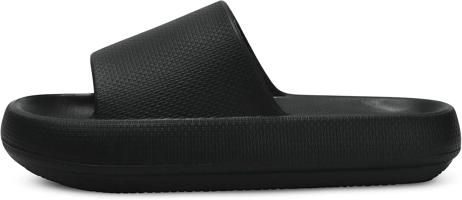 welltree Slides for Women Men Pillow Slippers Non-Slip Bathroom Shower Sandals Soft Thick Sole Indoor and Outdoor Slides