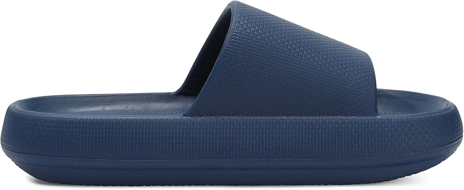 welltree Slides for Women Men Pillow Slippers Non-Slip Bathroom Shower Sandals Soft Thick Sole Indoor and Outdoor Slides