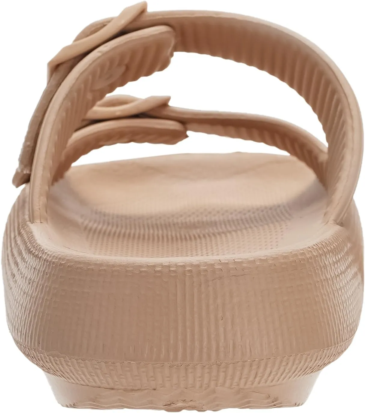 WHITIN Slides for Women Men Double Buckle Adjustable Thick Sole Pillow Slippers Bathroom Sandals