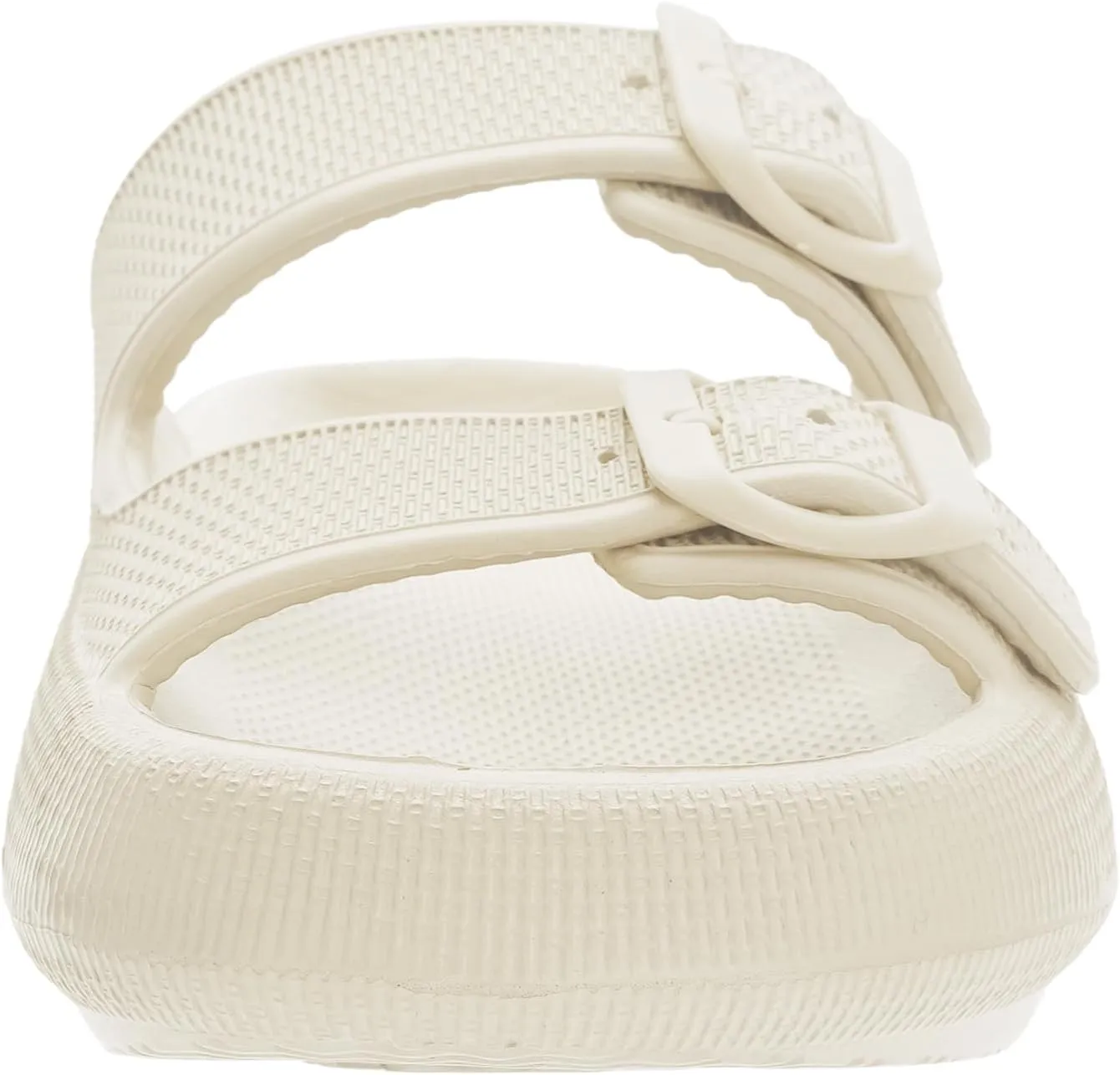 WHITIN Slides for Women Men Double Buckle Adjustable Thick Sole Pillow Slippers Bathroom Sandals