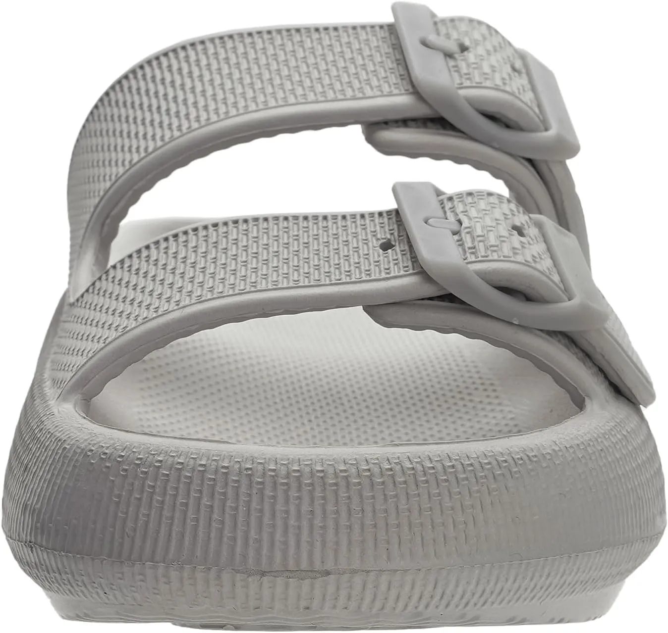 WHITIN Slides for Women Men Double Buckle Adjustable Thick Sole Pillow Slippers Bathroom Sandals