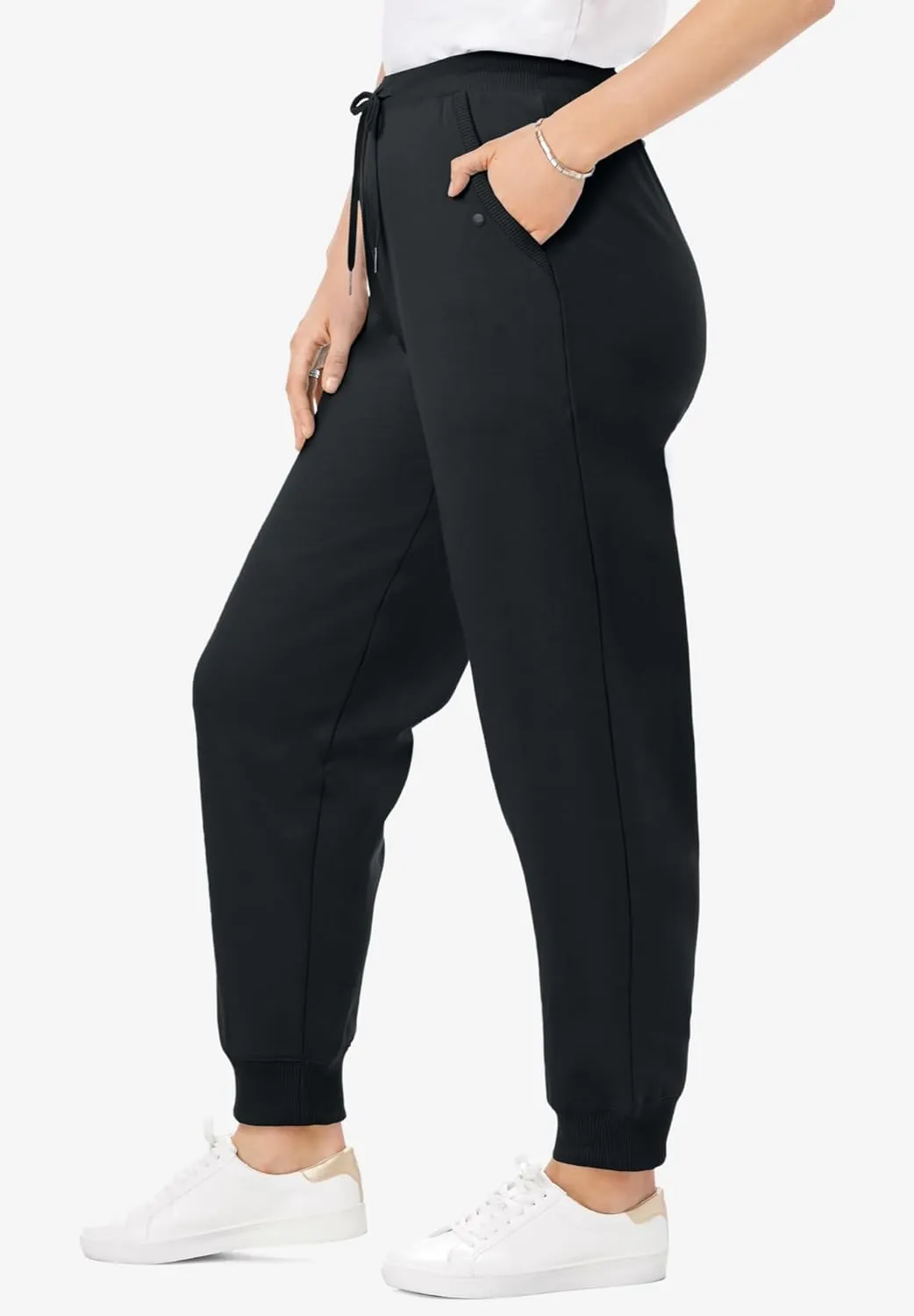 Woman Within Plus Size Better Fleece Jogger Sweatpant