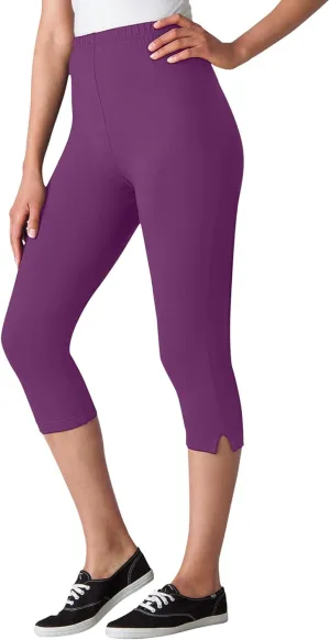 Woman Within Plus Size Stretch Cotton Capri Legging