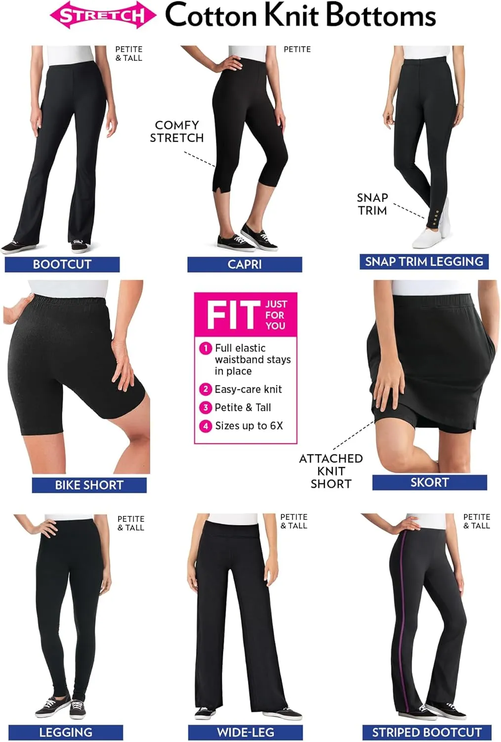 Woman Within Plus Size Stretch Cotton Capri Legging