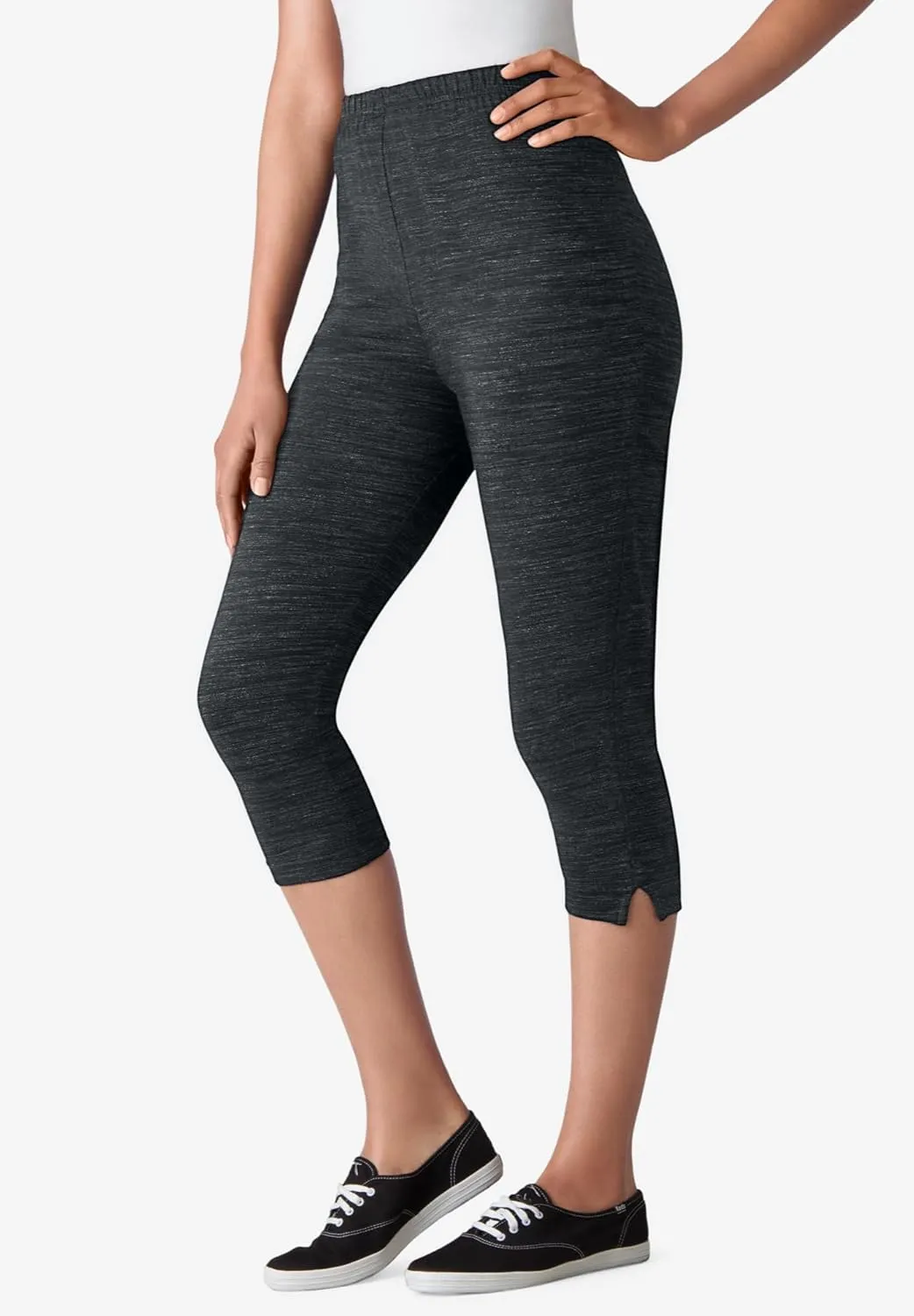 Woman Within Plus Size Stretch Cotton Capri Legging