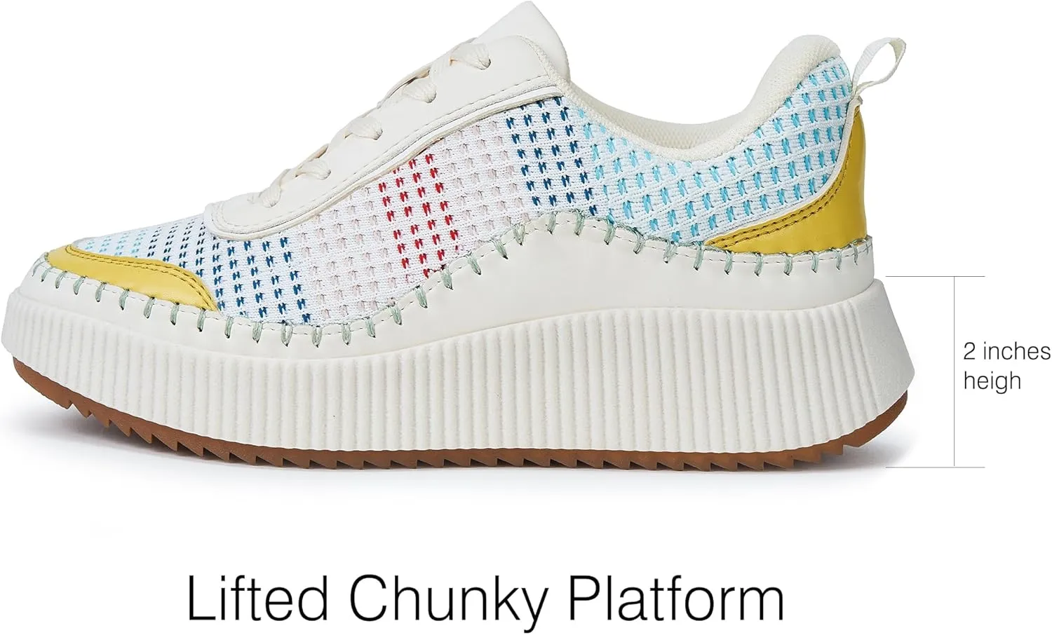 Women Crochet Platform Chunky Sneakers Comfortable Casual Tennis Shoes Fashion Sneaker Chunky Walking Shoes