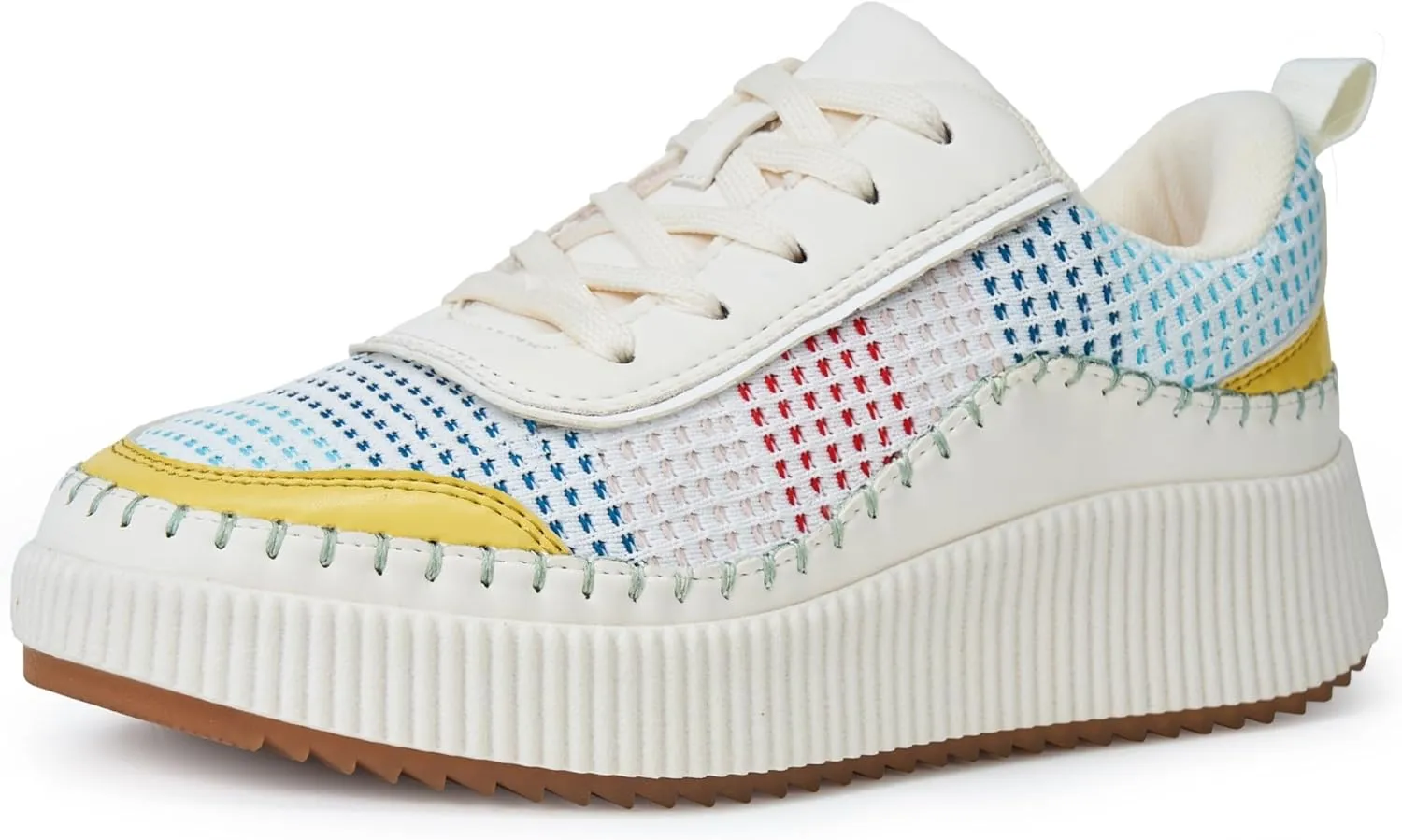 Women Crochet Platform Chunky Sneakers Comfortable Casual Tennis Shoes Fashion Sneaker Chunky Walking Shoes